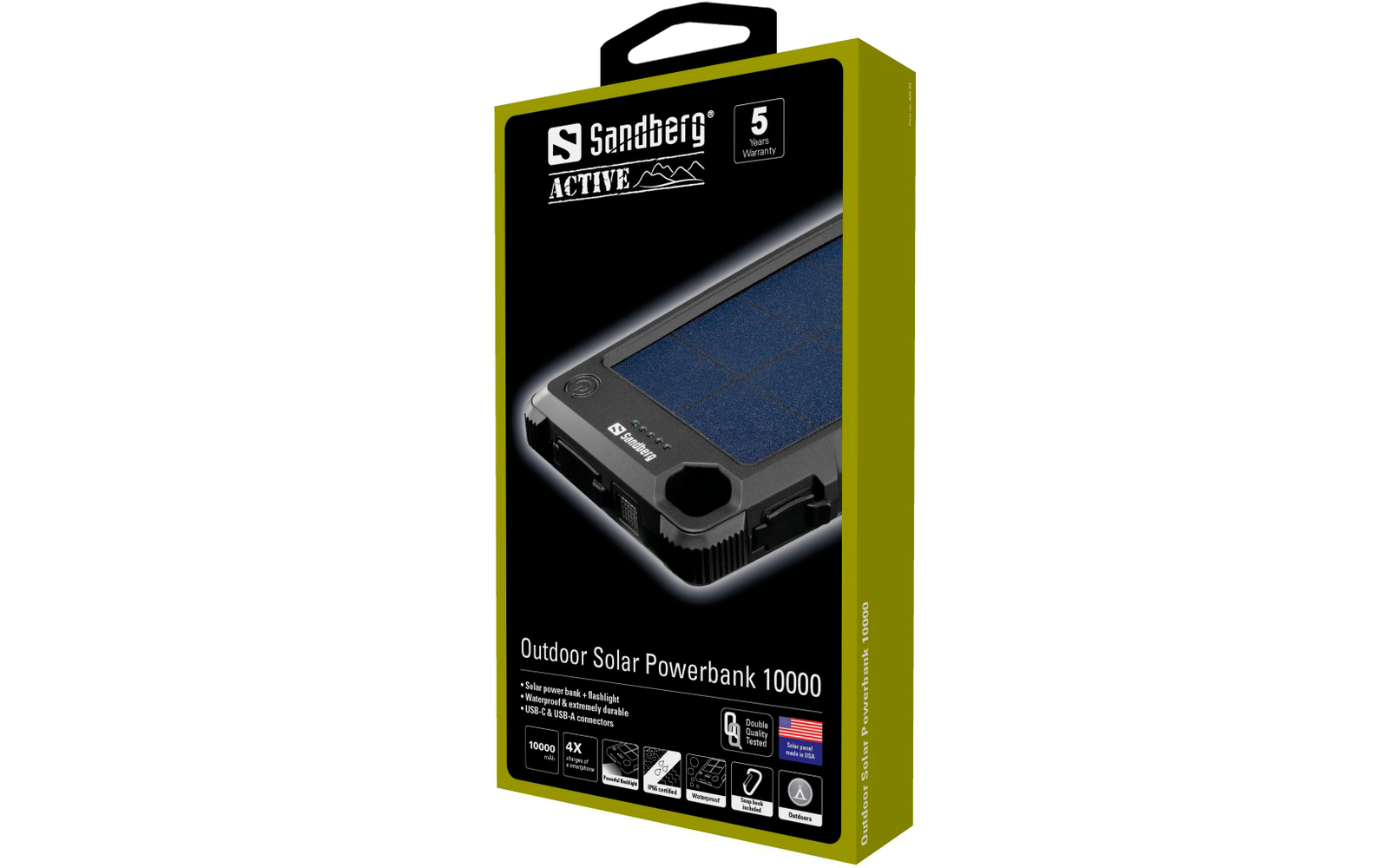Sandberg 420-53 Outdoor Solar Powerbank schwarz 10000 mAh