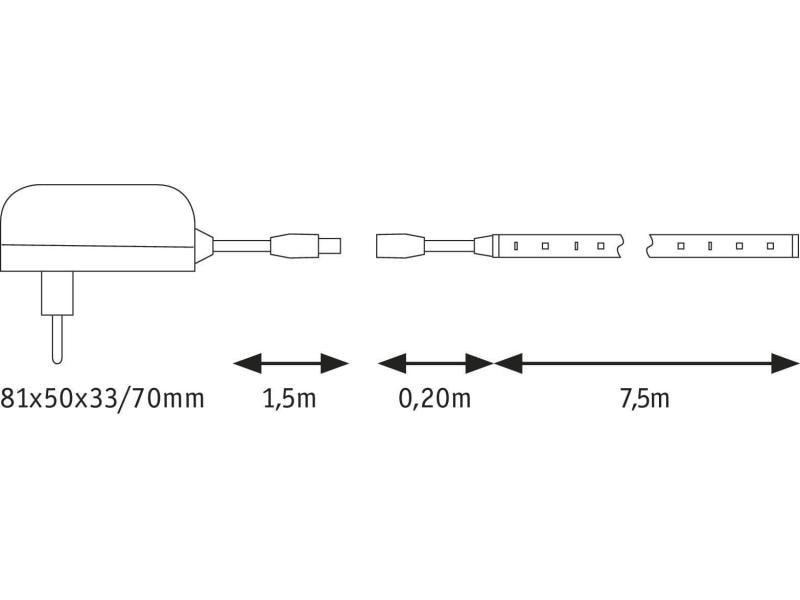 Paulmann LED-Stripe SimpLED 3000 K, 7.5 m Rolle Beschichteter LED-Streifen, kürzbar