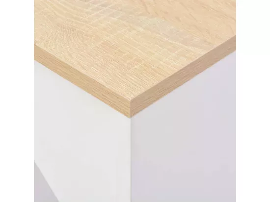 Table de bar avec tablette amovible Blanc 138x39x110 cm