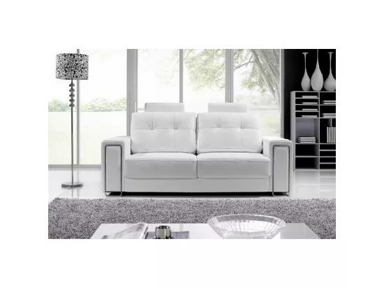 Canapé 2 places en cuir Prestige luxe haut de gamme italien MATIGNON, blanc
