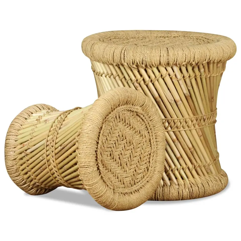 vidaXL - Kruk - Bruin - Bamboe - 2 stuks