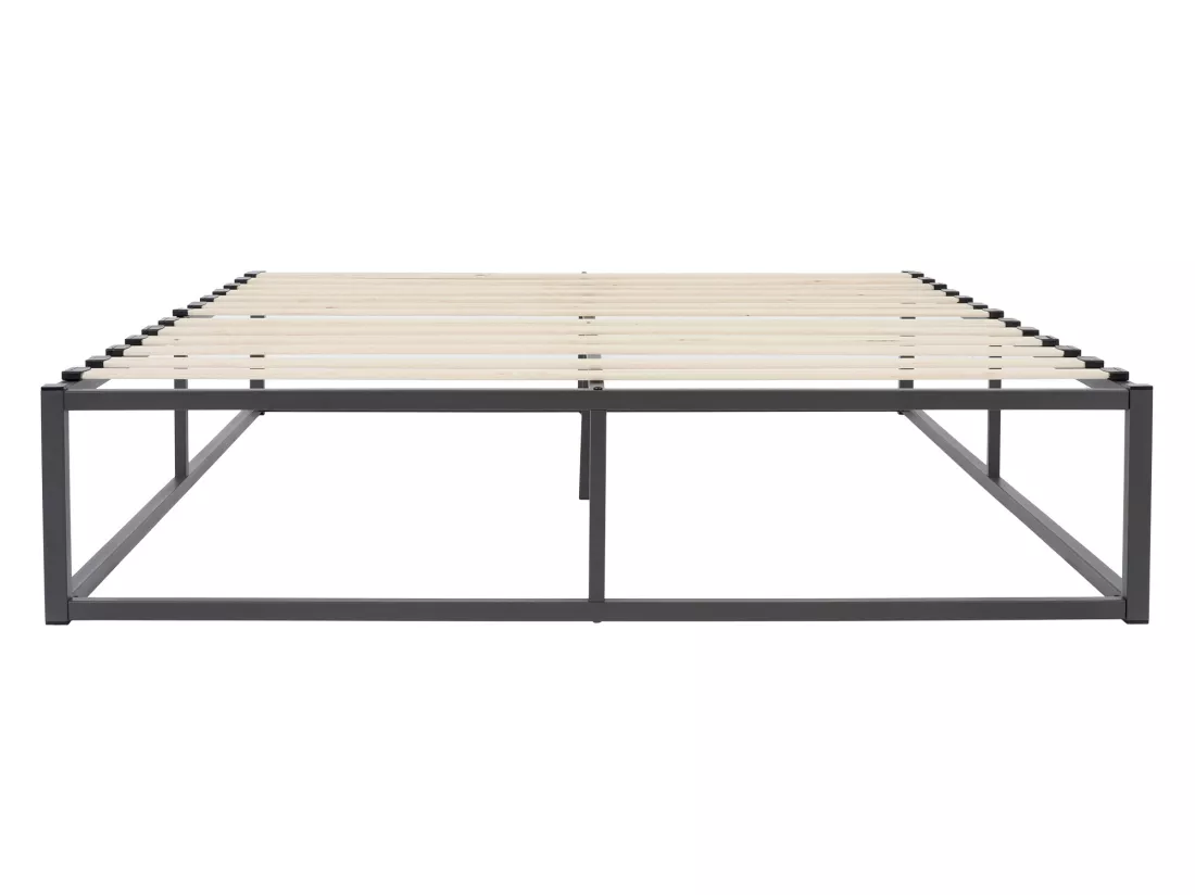 Cadre de lit en acier sommier à lattes anthracite 160 x 200 cm ML-DESIGN