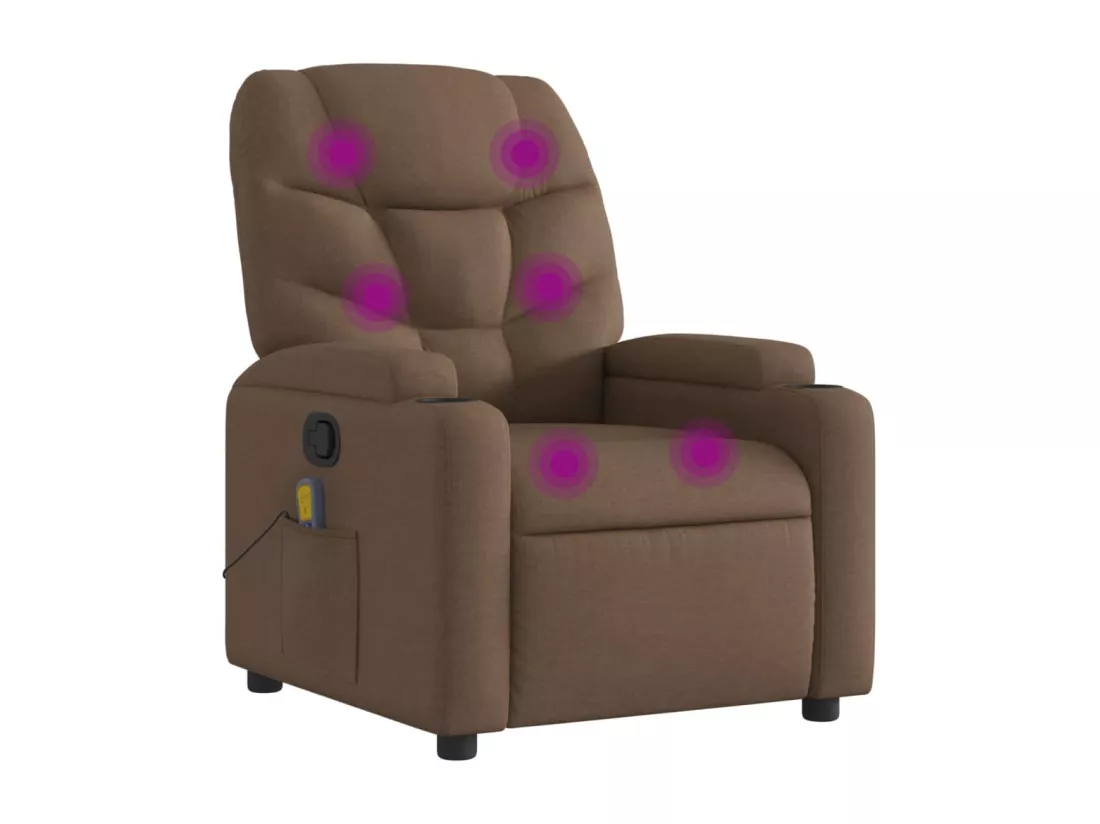 Fauteuil massant inclinable Marron Tissu