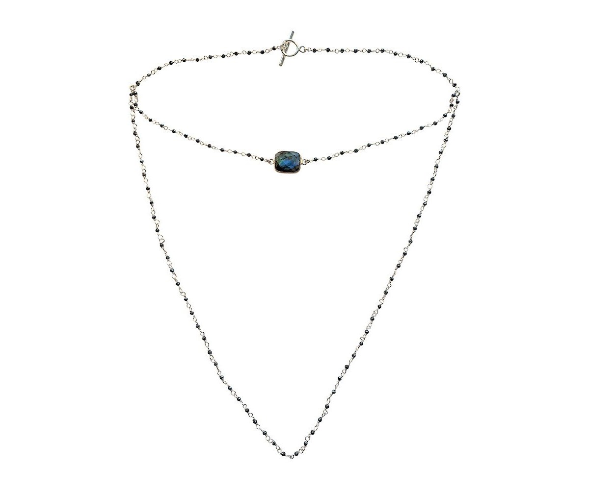 Collier bijou de dos/recto verso Dhanurasana argent