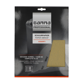 GAMMA Professional assorti schuurpapier korrel 120/180/240 6 stuks