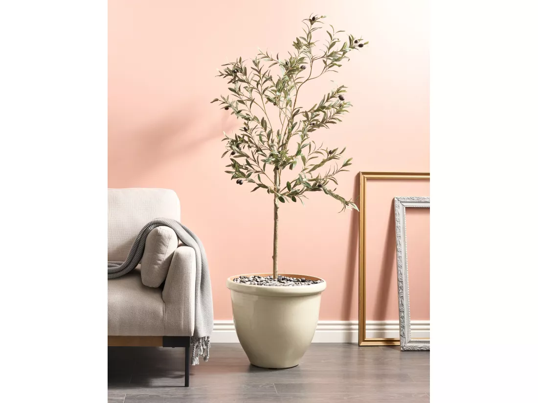 Cache-pot TESALIA Matériaux synthétiques 49 cm Beige clair