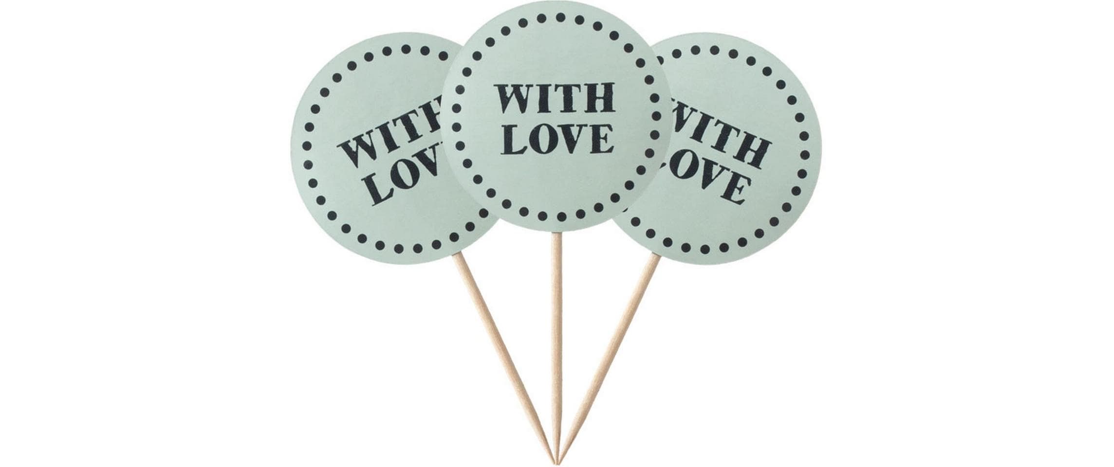 Deko Picker with Love 8 Stück, Schwarz/WeissPapier-Picker
