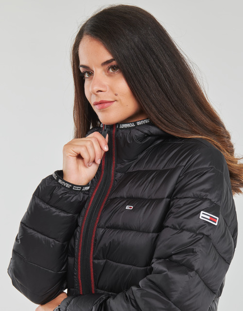 Tommy Jeans - TJW QUILTED TAPE HOODED JACKET - Noir