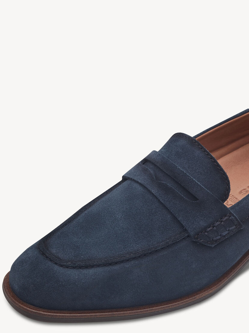 Leren Instappers - blauw