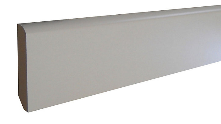 Plinthe arrondie adhésive MDF revêtu blanc 244 x 10 cm, ép.10 mm