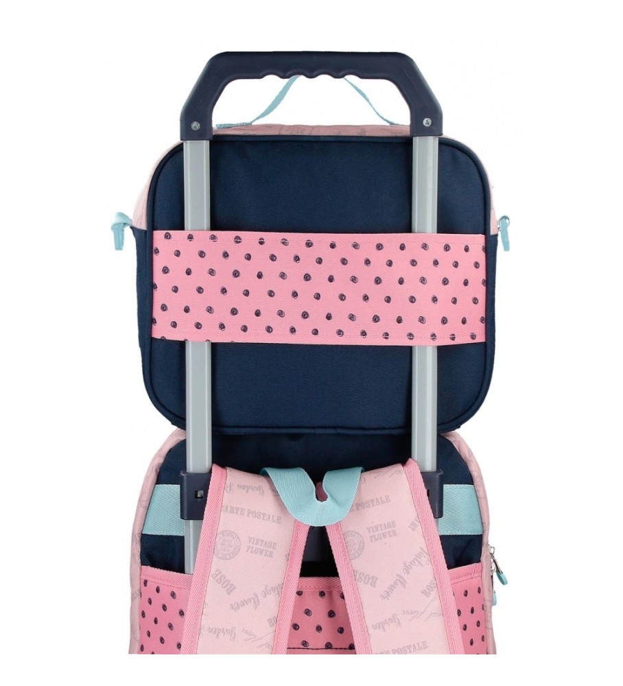 Bolsa térmica de ombro Enso Bonjour, adaptável para transportar alimentos, rosa.
