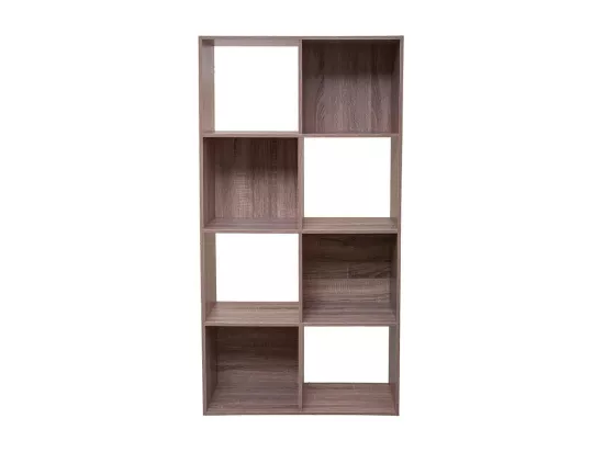Meuble Étagère 8 cases de rangement effet bois naturel H 134 cm