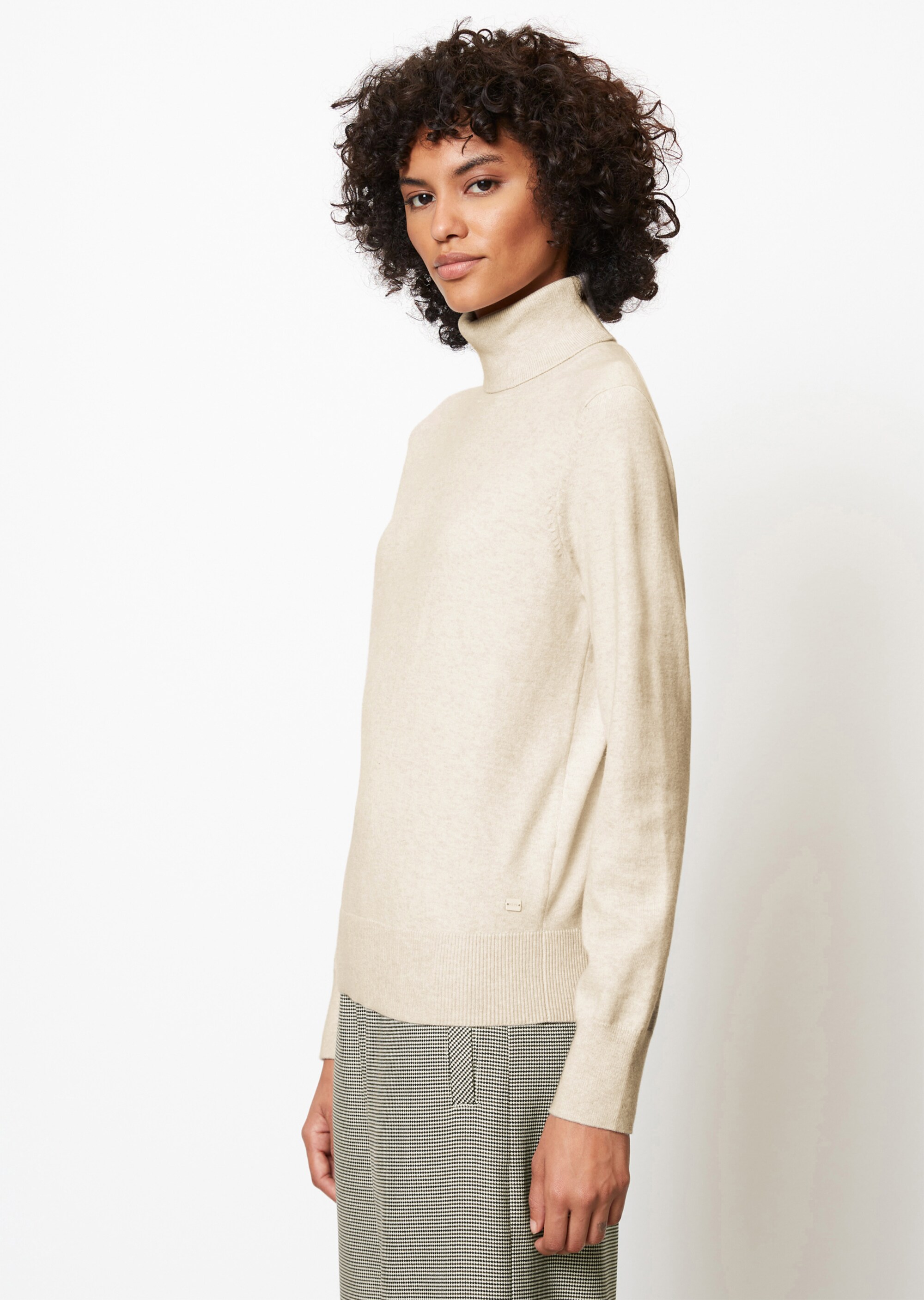 Rollkragenpullover regularaus Soft Cotton Stretch