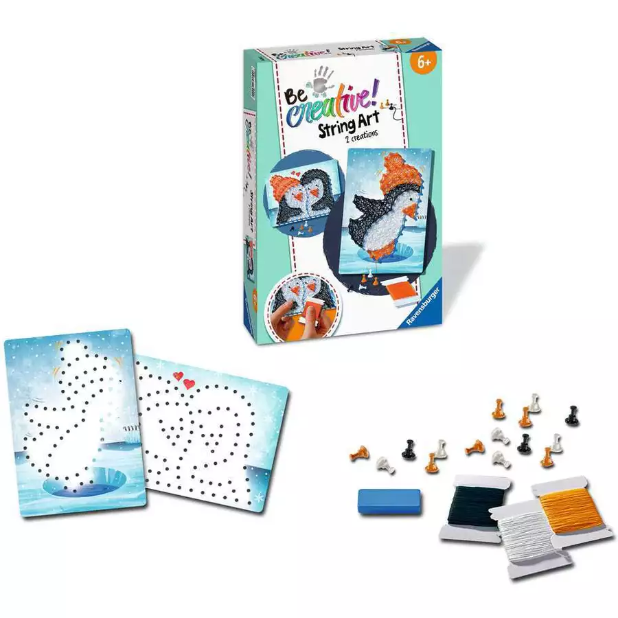 Ravensburger BeCreative String Art Pinguine bunt