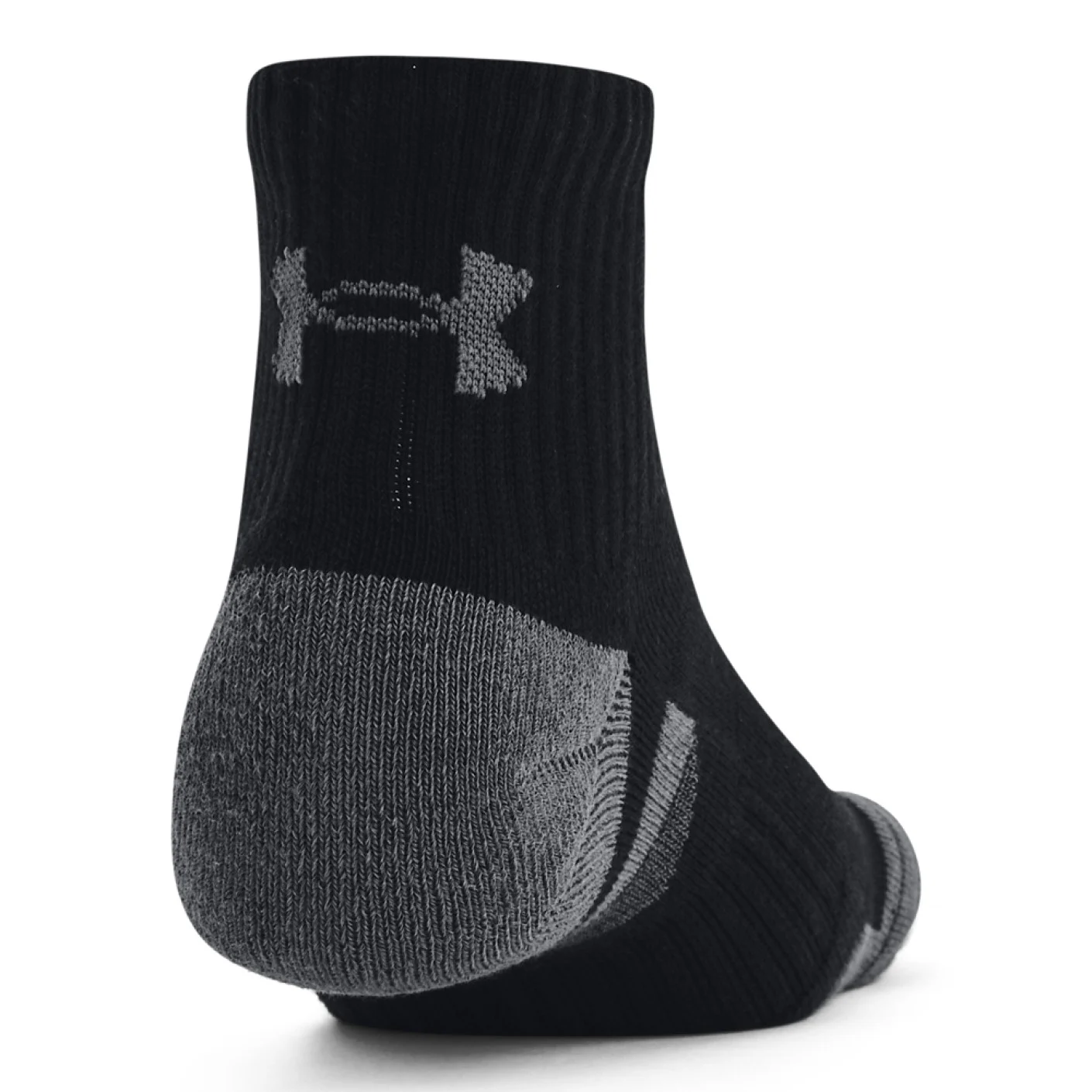 Under Armour Performance Cotton Quarter Sportsokken 3-Pack Zwart Grijs
