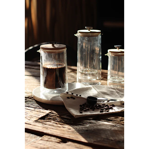 Cafetière à piston en verre double paroi Ogo