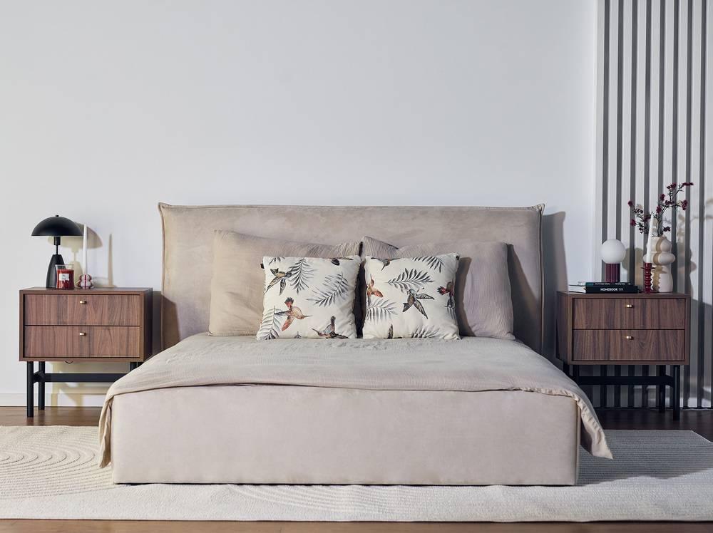 NADUVI Collection Bedframe Esmay velvet 140 x 200 cm