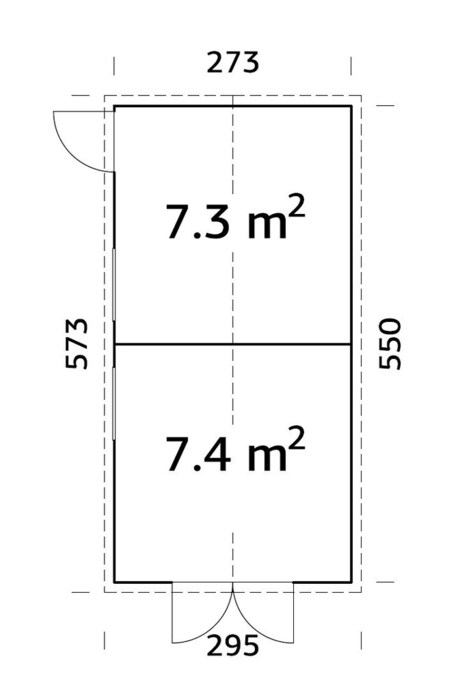 Palmako redskabsrum Aksel 4 - 273 x 550 cm