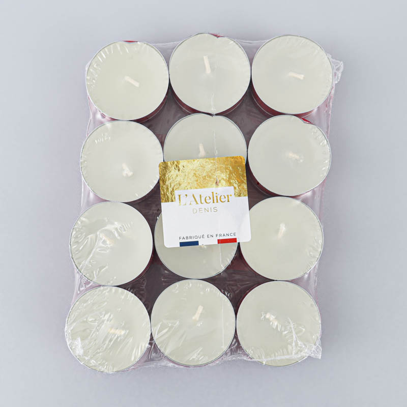 25 bougies chauffe-plats rouge