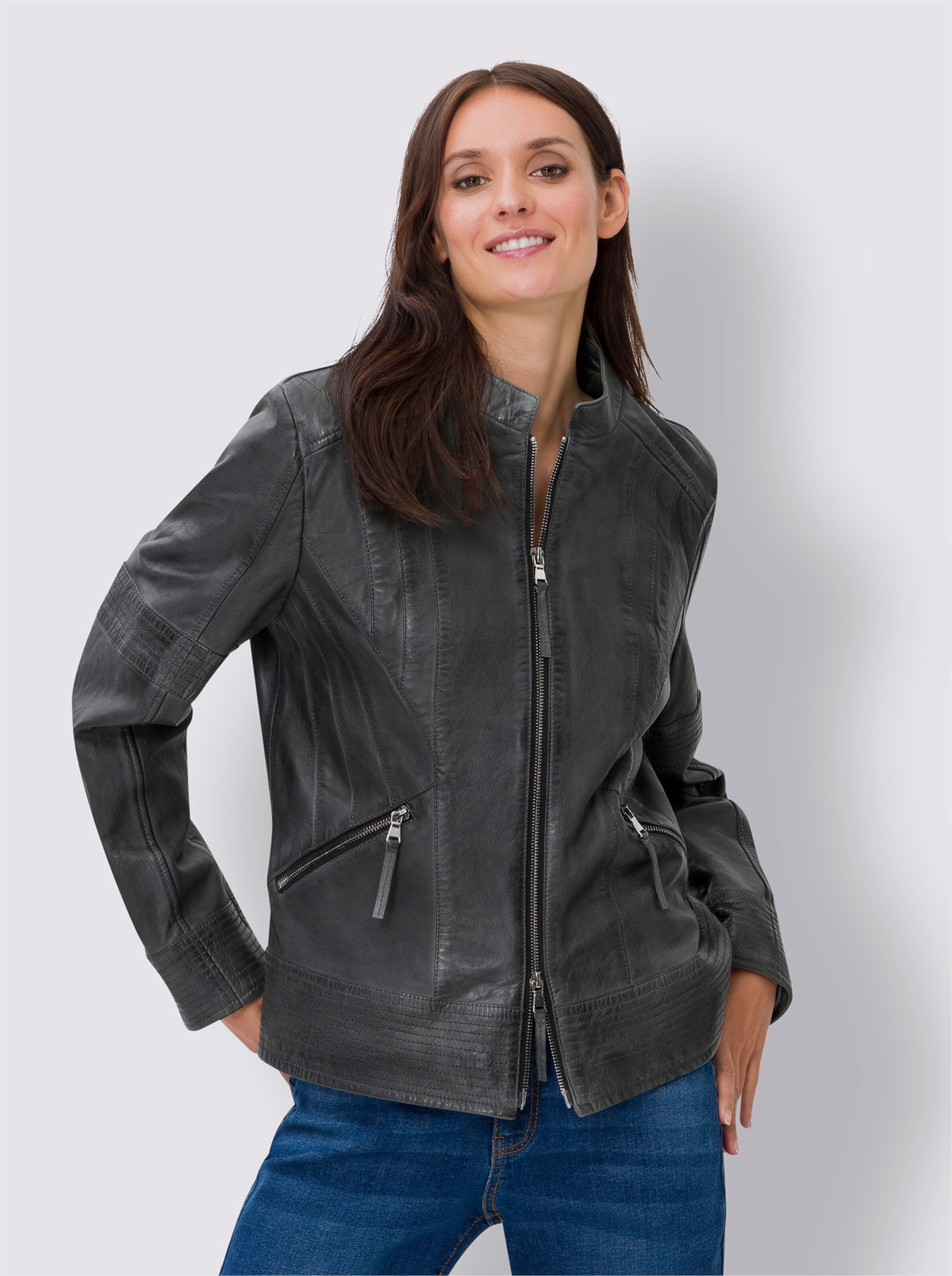 Leder-Jacke