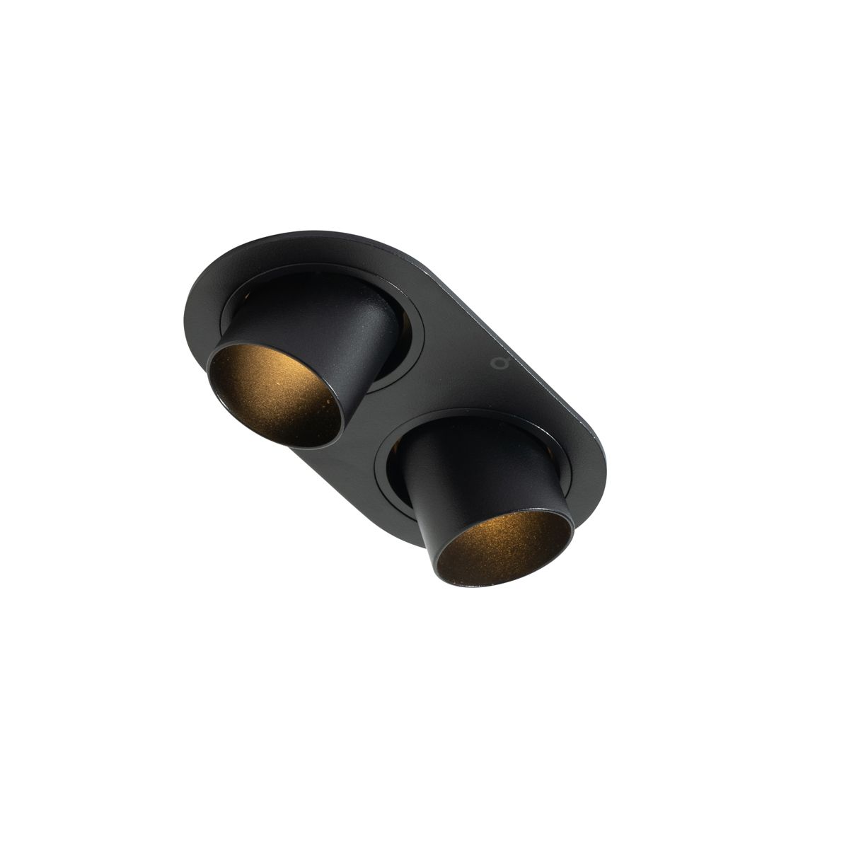 Set van 6 inbouwspots zwart GU10 35mm kantelbaar 2-lichts - Installa