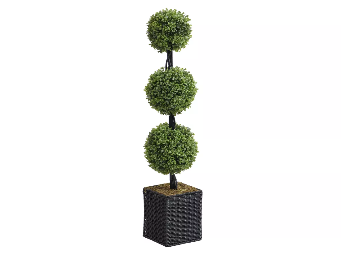 Plante artificiel buis 3 boules avec pot - H. 90 x D. 18 cm -PILANA
