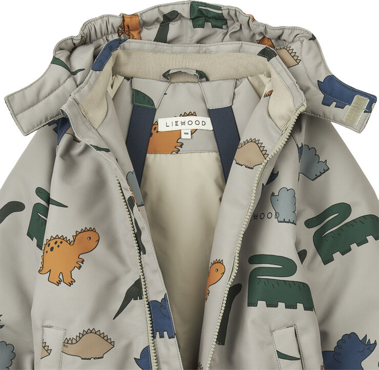 Liewood Isa Snowsuit Dinosaurs / Mist-80 Dinosaurs / mist