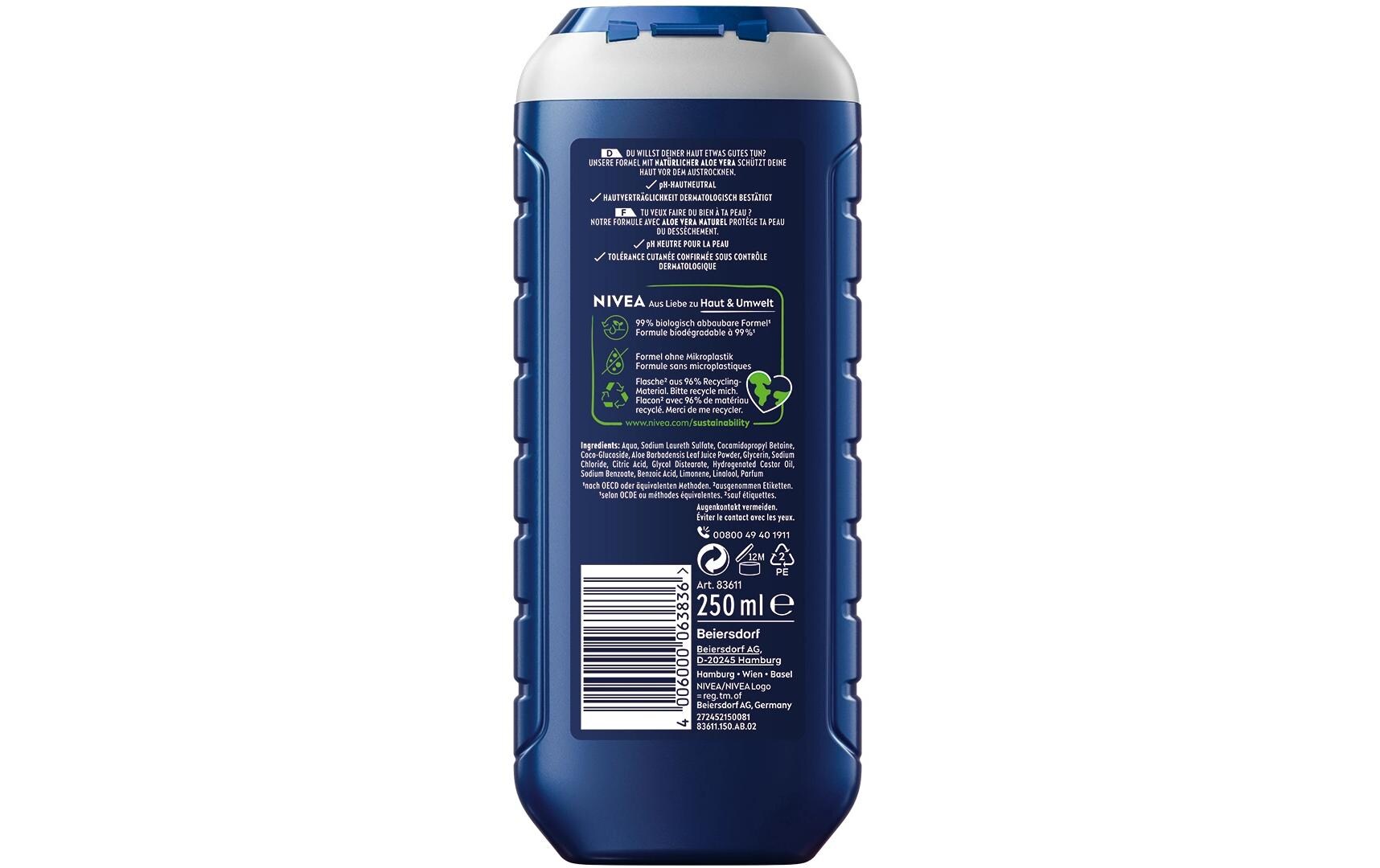 Duschgel Protect and Care 250 mlPflegedusche für Herren mit natürlicher Aloe vera schützt die Haut vor dem Austrocknen