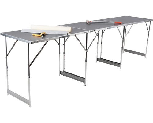 Multifunctionele 3-delige behangtafel, in hoogte verstelbaar, grijs, 3x 100 x 60 x 73 cm