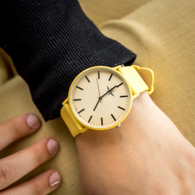Montre Femme M. JOHN bracelet Cuir Jaune