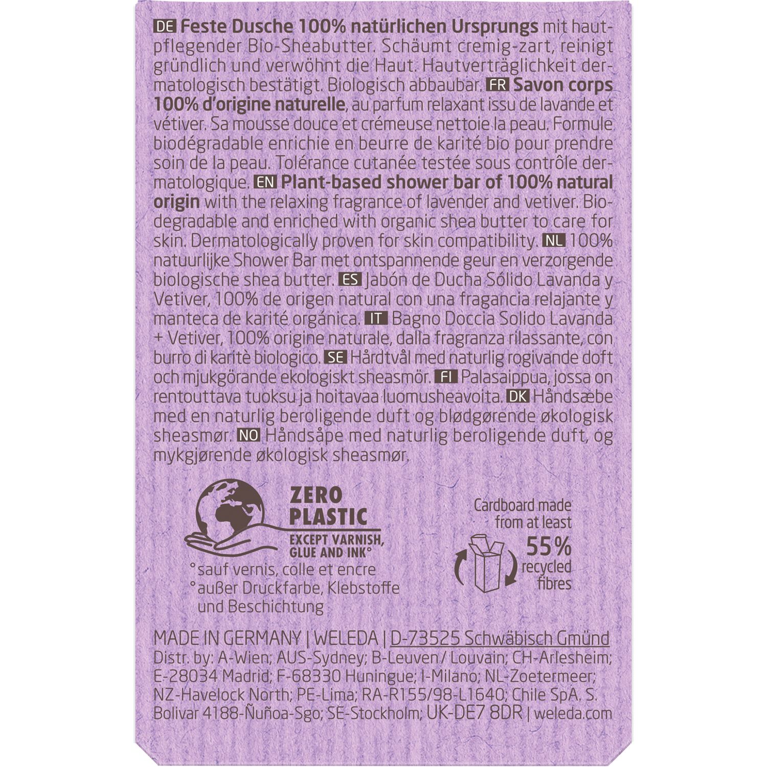 Weleda Feste Duschpflege Lavender + Vetiver - aromatischer, entspannender Duft