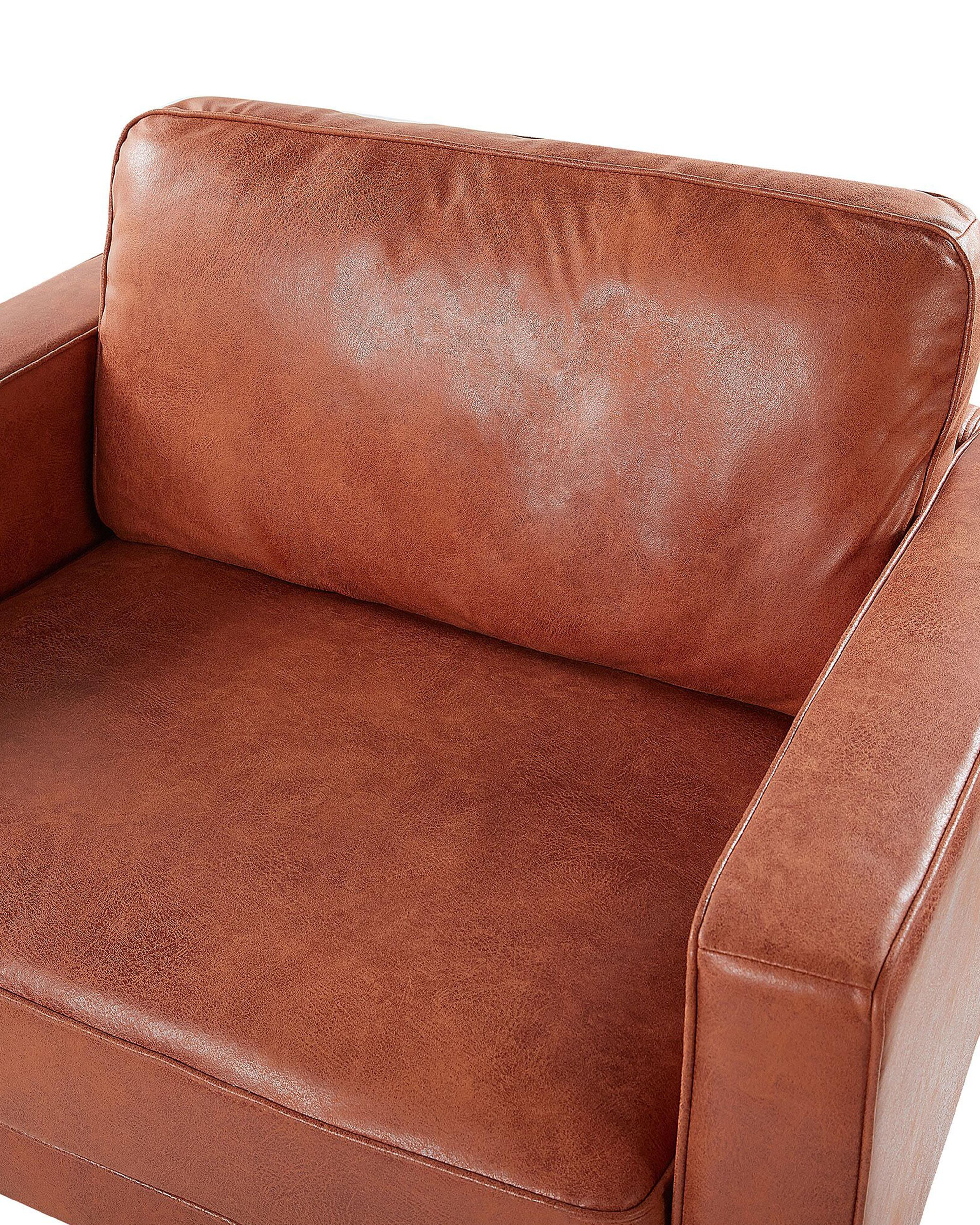 Fauteuil SAVALEN Kunstleer Goudbruin
