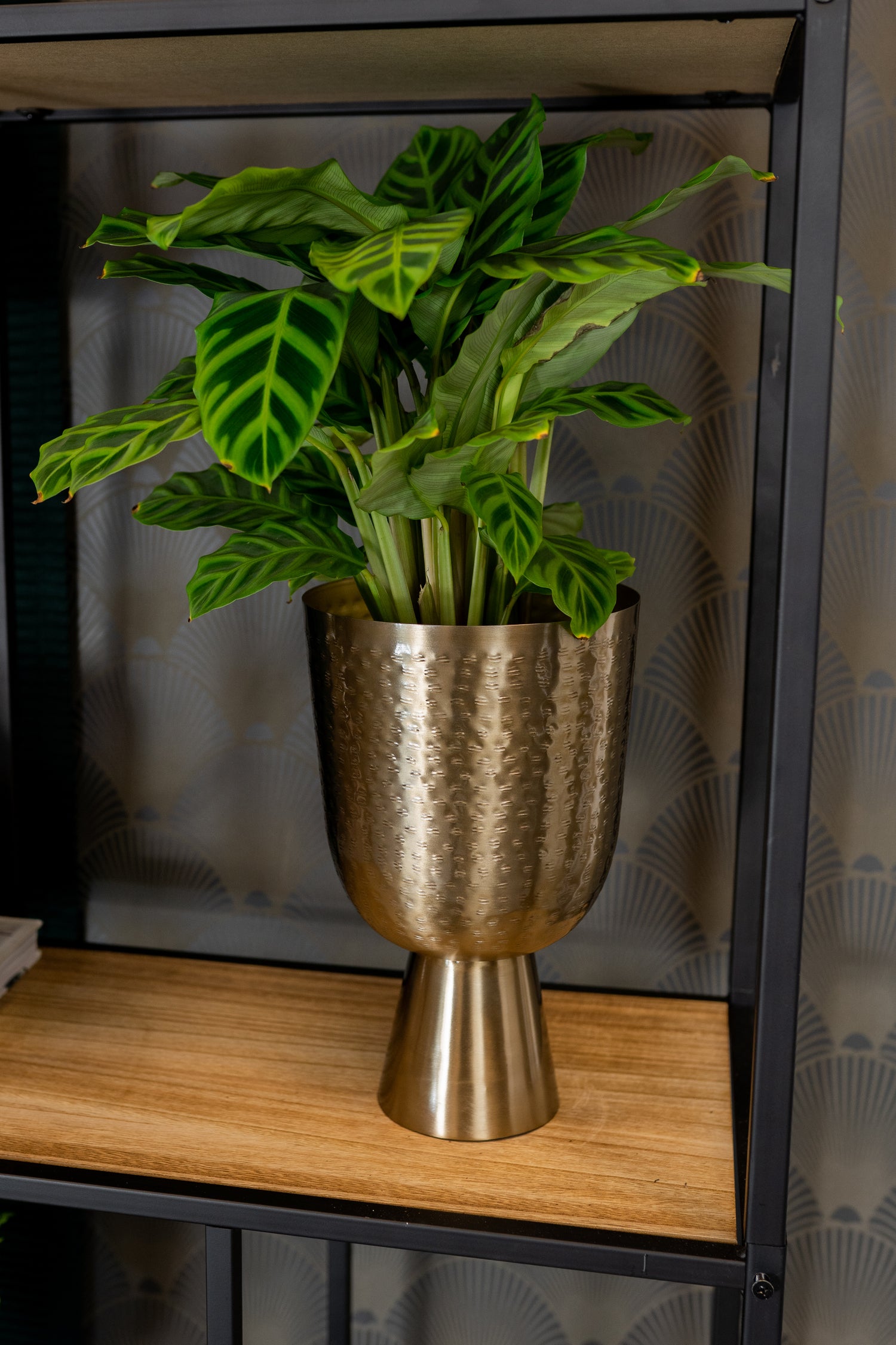 TS bloempot op voet Lauren goud D 18 H 28 cm