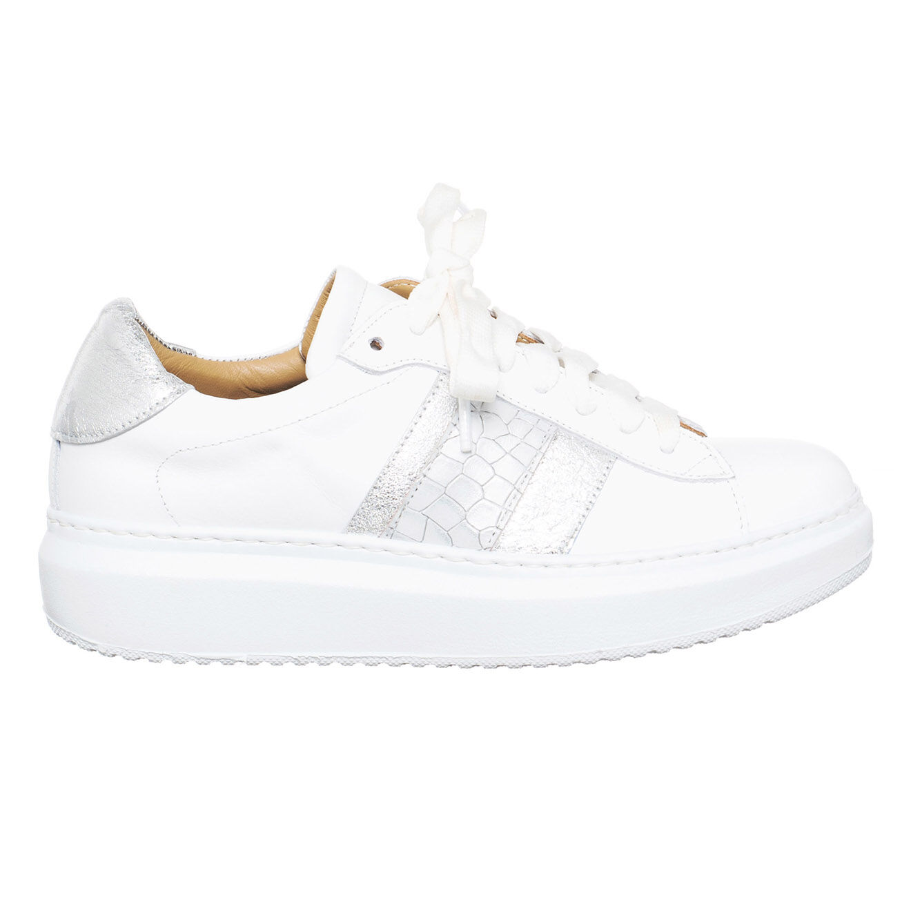 Loretta Pettinari Baskets en Cuir Tina blanches