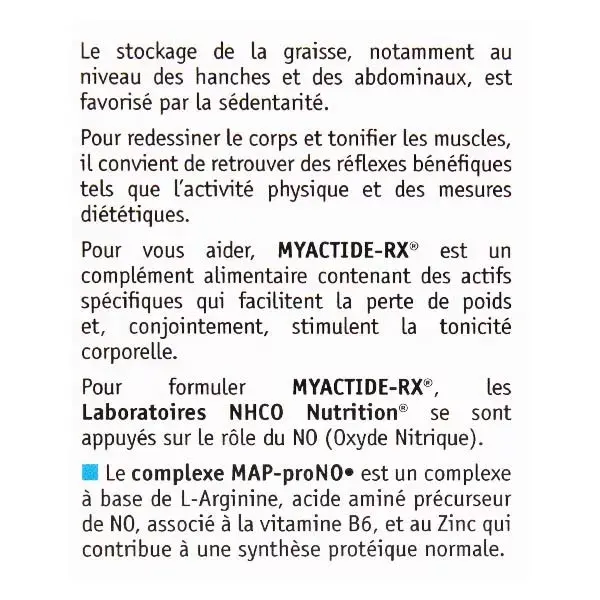 Cinta abdominal NHCO Myactide Rx para secagem e tonificação, 112 cápsulas