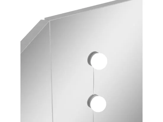 Coiffeuse d'angle avec LED Gris béton 111x54x141,5 cm