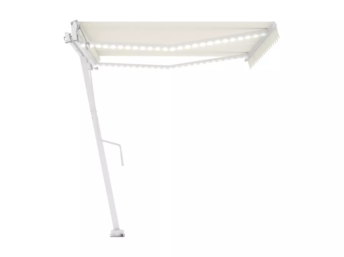 Auvent automatique avec capteur de vent et LED 400x350 cm Crème