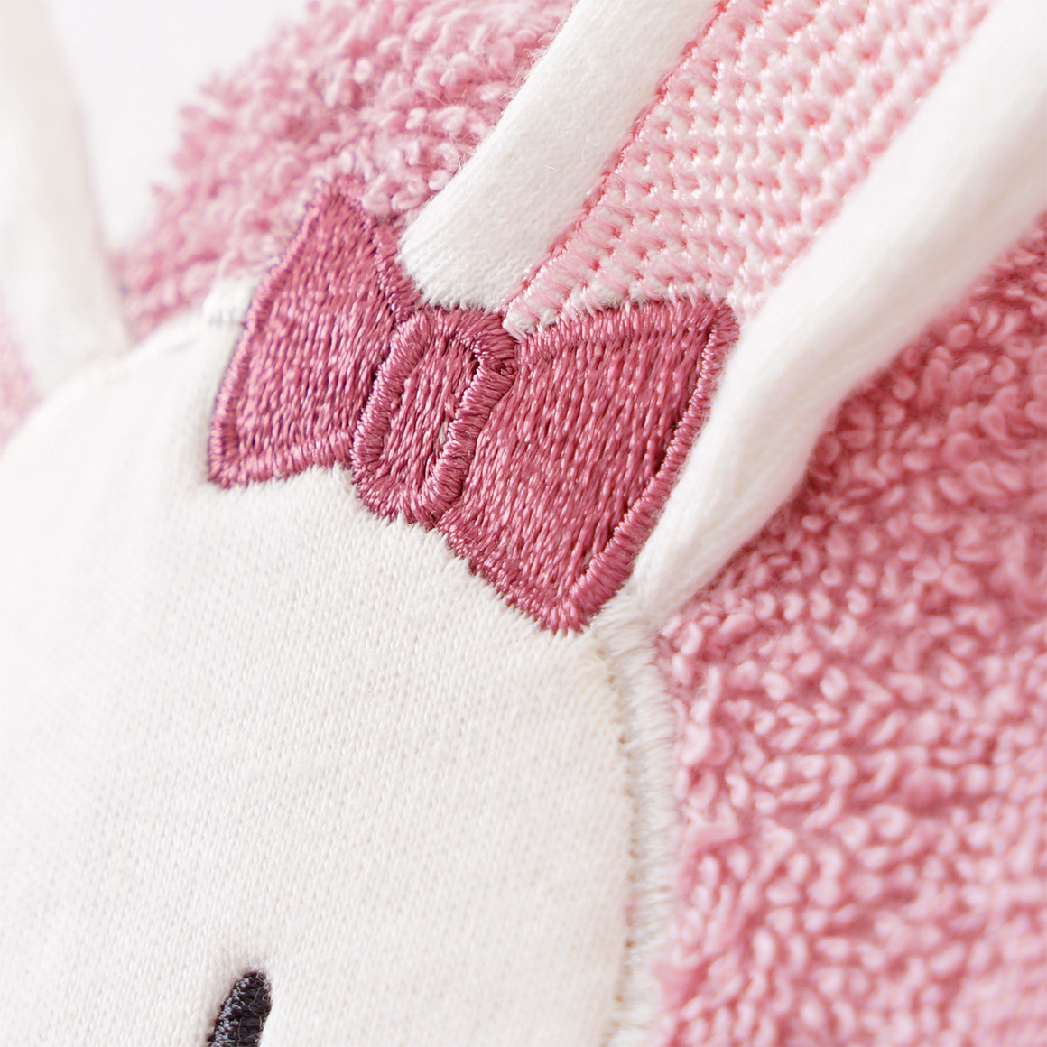 Topomini Baby Bademantel mit Hasen-Applikation rosa