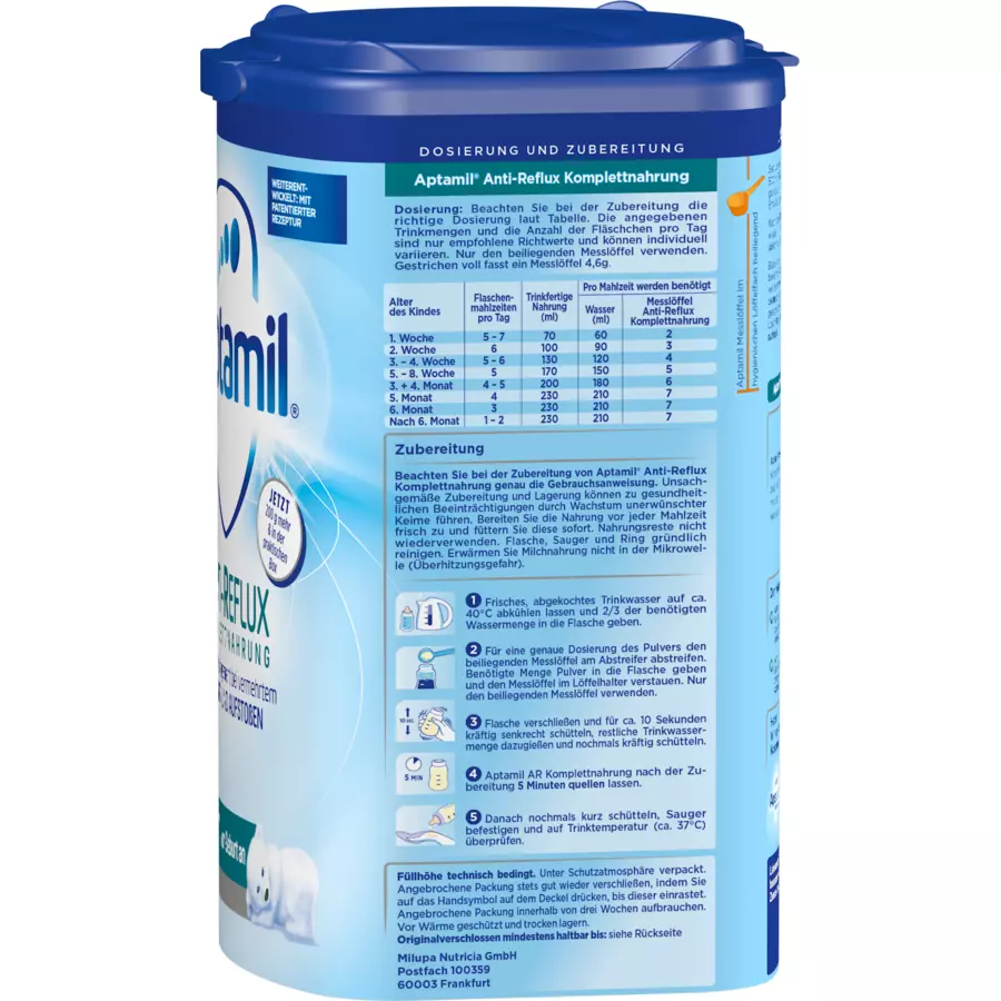 Aptamil Komplettnahrung Anti-Reflux 800 g ab der Geburt