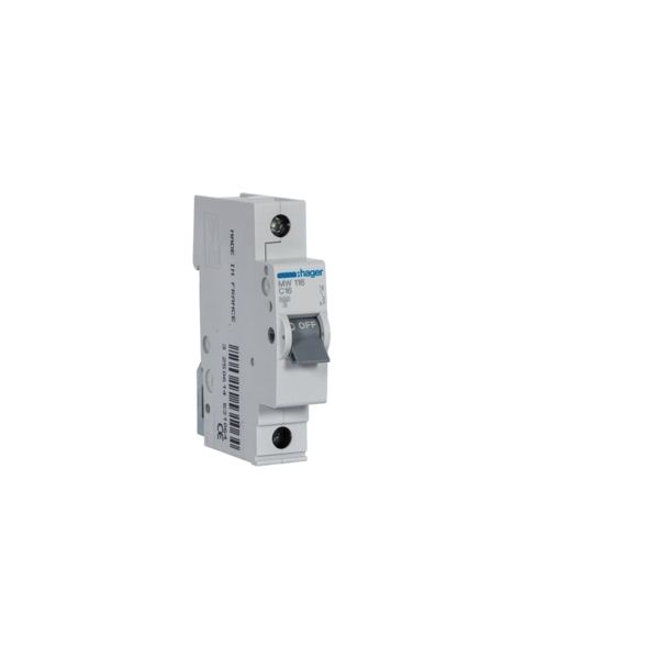 Hager Disjuntor 1P 16A C 3kA 1M - MW116