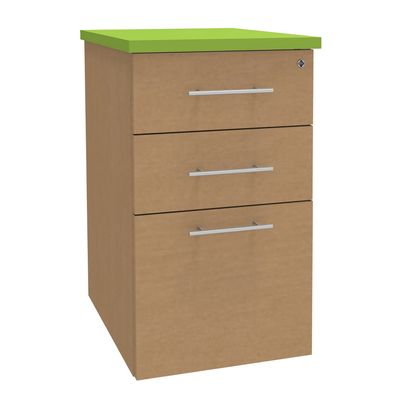 Caisson HT bureau - steely/stelly manager - Profondeur 60 cm - hetre - top vert