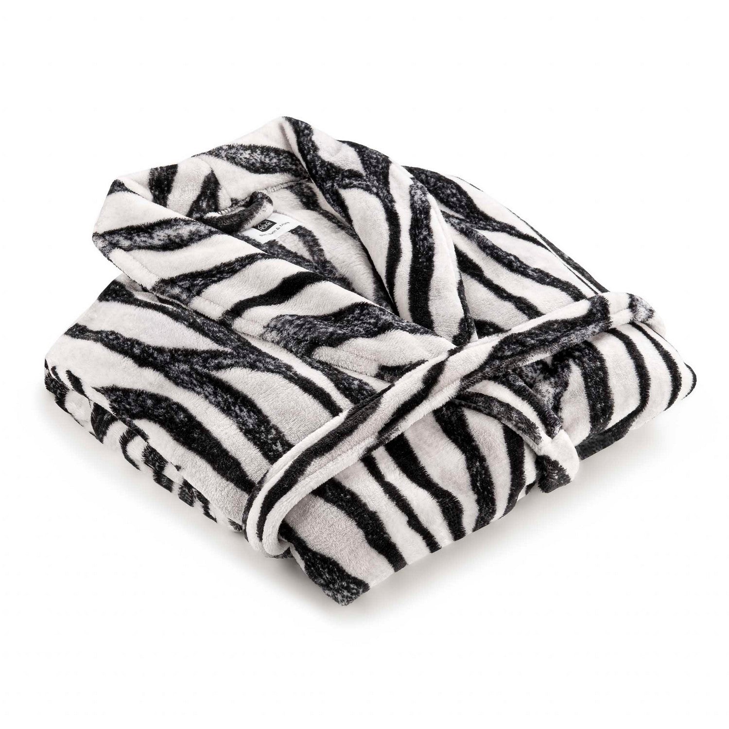 Zo Home Flanel Fleece Badjas Zebra - brown - L
