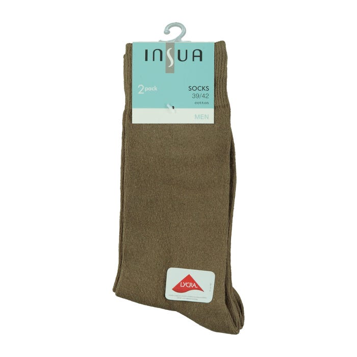 inSua-2-pack katoenen effen sokken