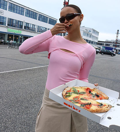 Grønt Top - Rib - Zamora - Viskose - Light Pink