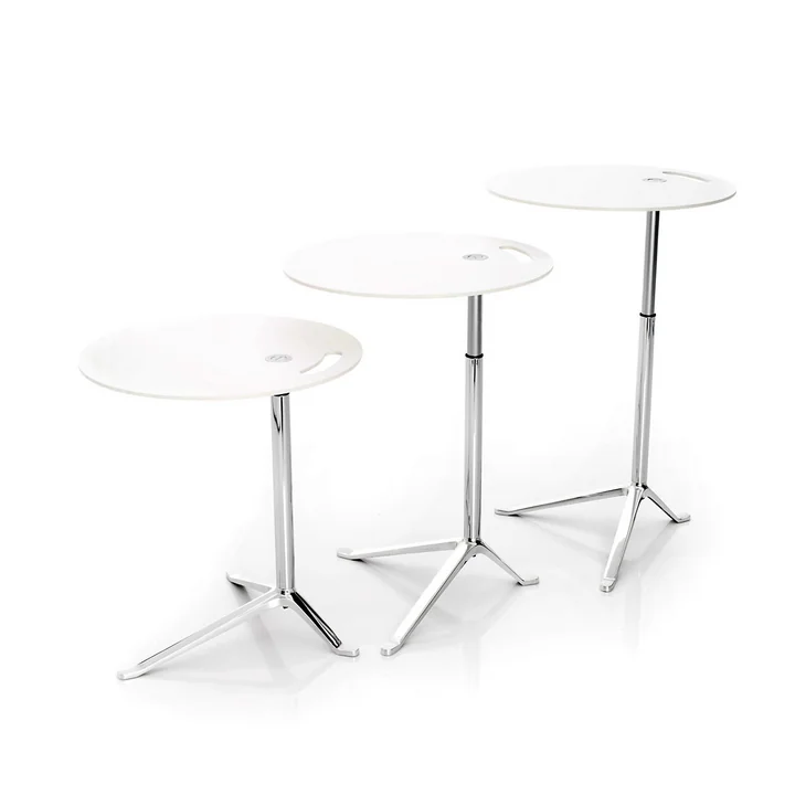 Fritz Hansen - Little Friend höhenverstellbar, Aluminium poliert / Kunststoff weiss