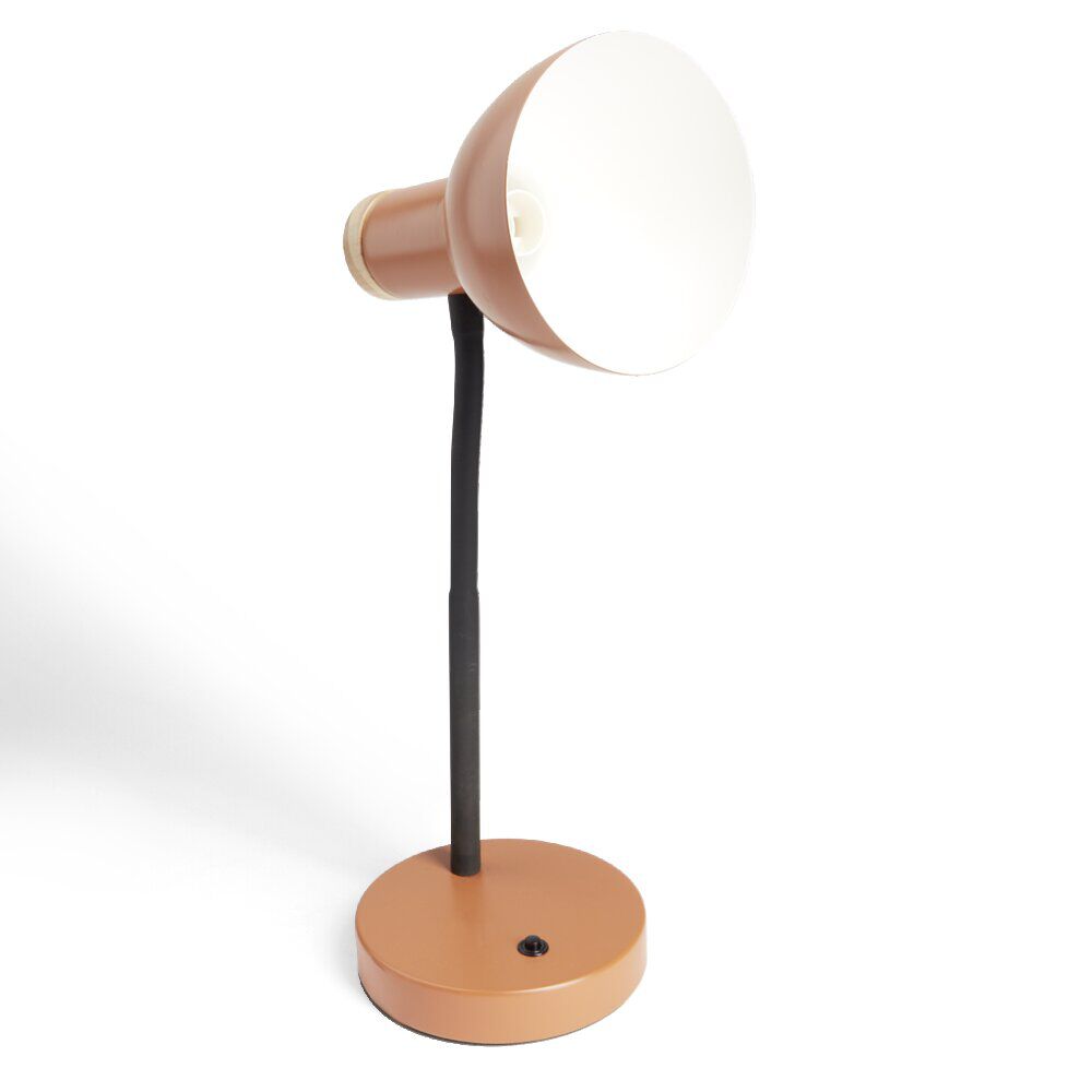 Lampe de bureau orientable métal orange Ø14xH36cm