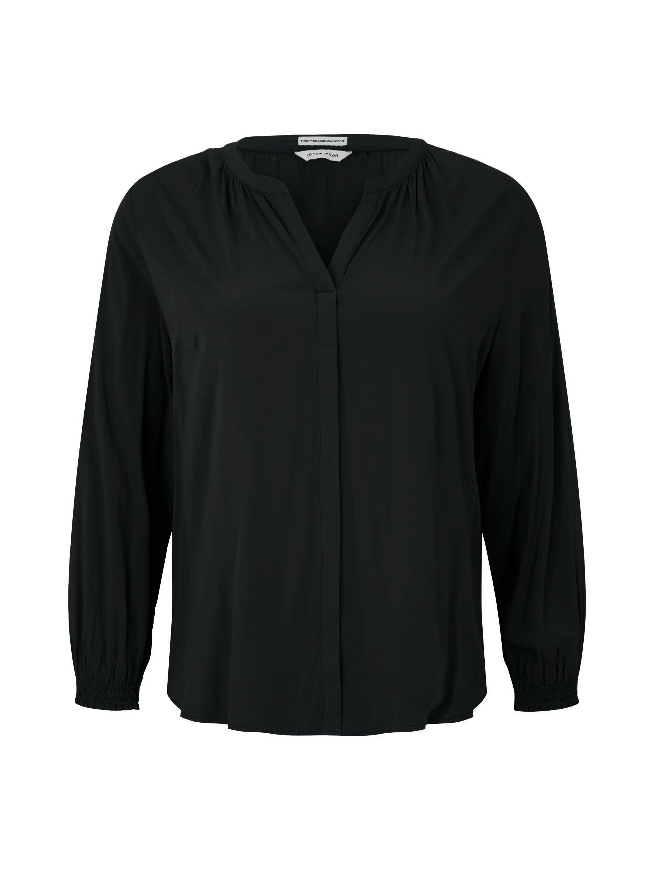 Bluse mit gesmokten Ärmelbündchen