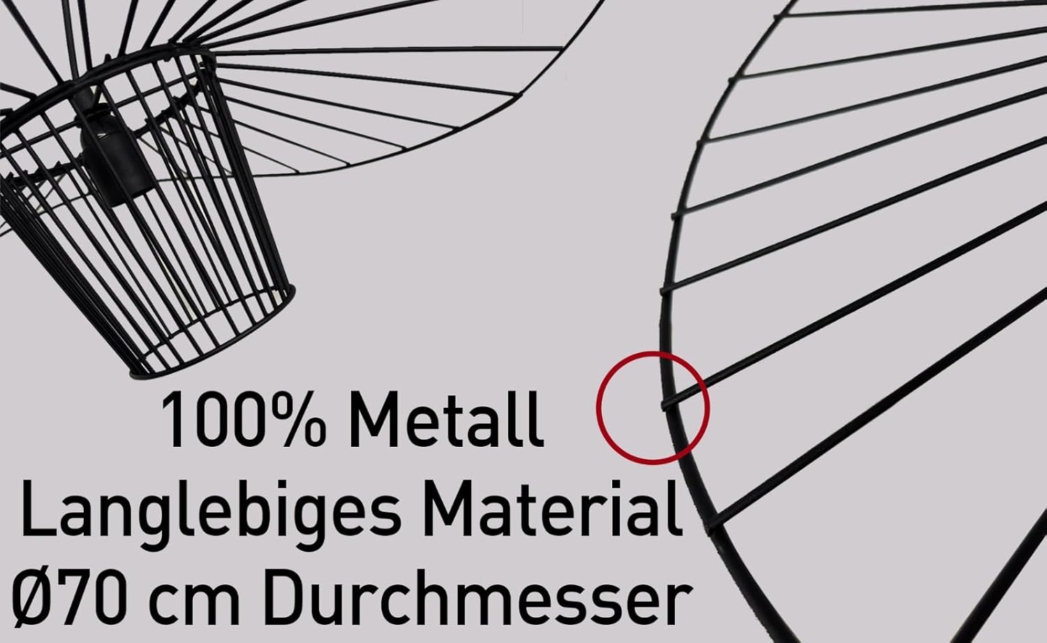 100% Metall bamyum Genova Vertigo Lampe, Hängelampe Schwarz Ø70 cm 1 flammig, Küchenlampe Hängend Schwarz, Lampenschirm Hängelampe Esstisch Wohnzimmer, Pendelleuchte Esstisch Wohnzimmer, Lampe Vertigo