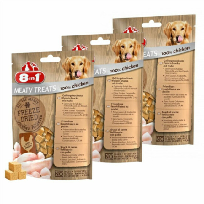 Friandises pour chien sans céréales Freeze Dried 8in1