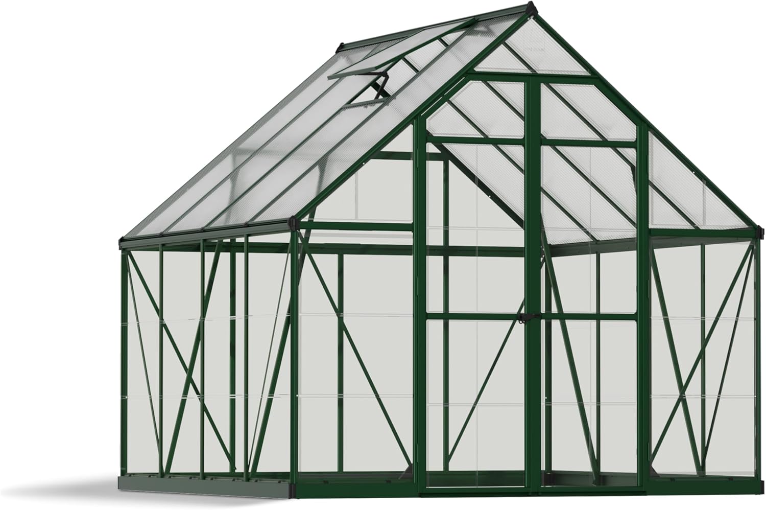 Canopia by Palram Gewächshaus Gross Balance 8x8 Treibhaus 247x244 cm Aluminium Grün Tomatenhaus Polycarbonatplatten UV-beständig